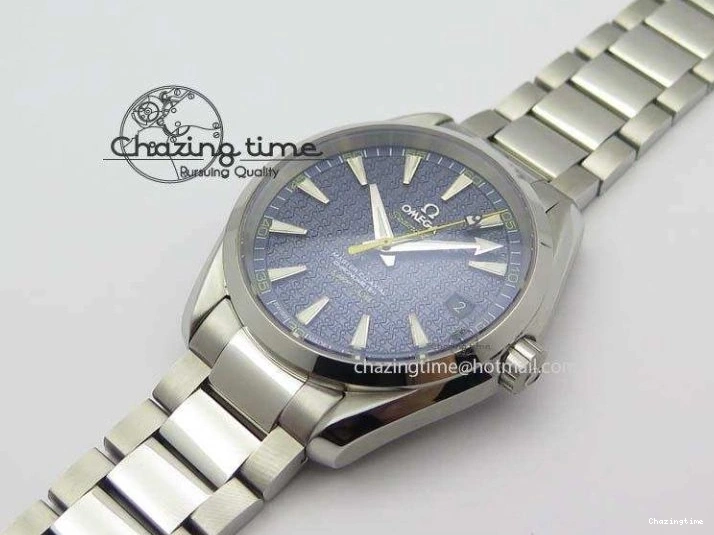 0822 QuickDry Aqua Terra ‘James Bond’ SS JHF Best Edition Blue Dial On SS Bracelet A 8203
